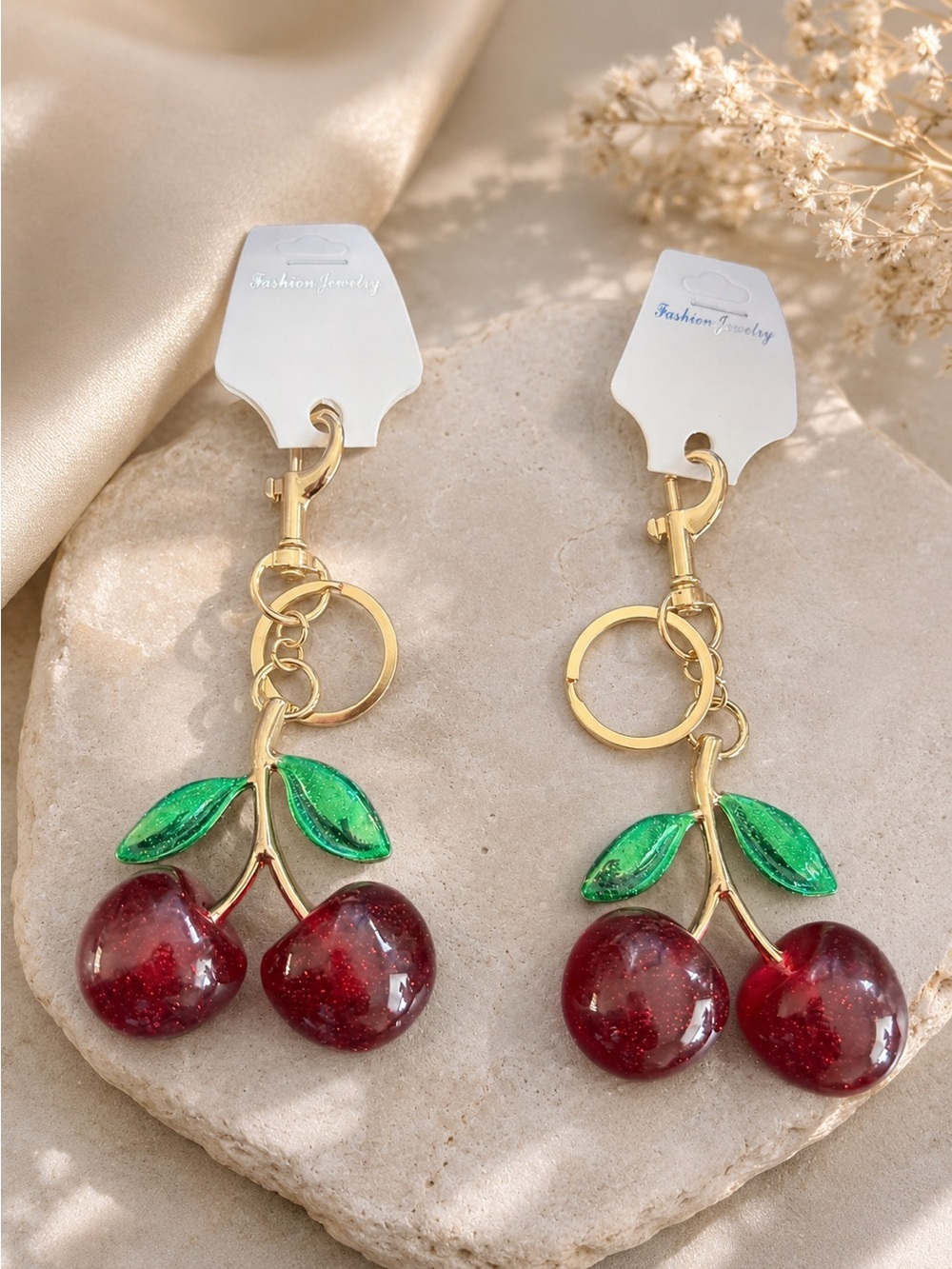 2 Red Cherry Charms